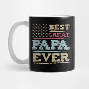 Best Great PAPA Ever For Grandpa With Vintage American Flag Father's Day Mug